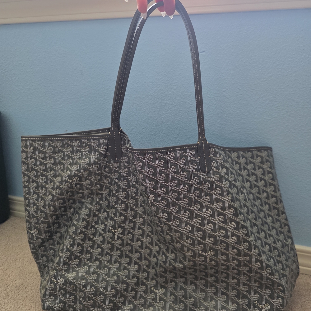 Goyard Black & Gray Goyardine Patterned Tote GM St. Louis